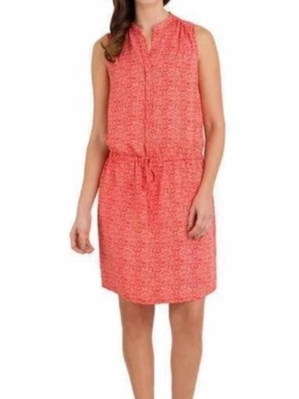 Hilary Radley Coral Sleeveless Drawstring Casual Dress, size 4